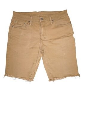 Levis 511 Cut Off Shorts Men Brown Slim Fit Stretch Khaki Denim Casual